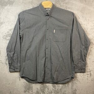 Columbia Men's XXL‎  Button Down Shirt Gray Check Hiking Cotton Long Sleeve